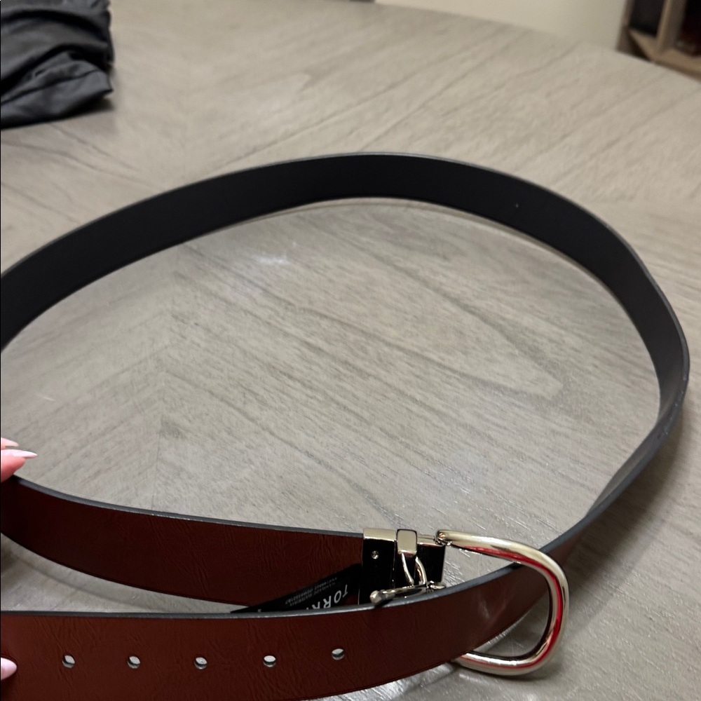 Torrid brown and black reversible belt with Silver Buckle